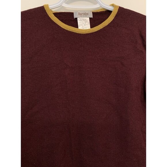 Bartolini Merino Wool Sweater Kids XL Made In Italy Burgundy Wine Red Mustard - Picture 3 of 8